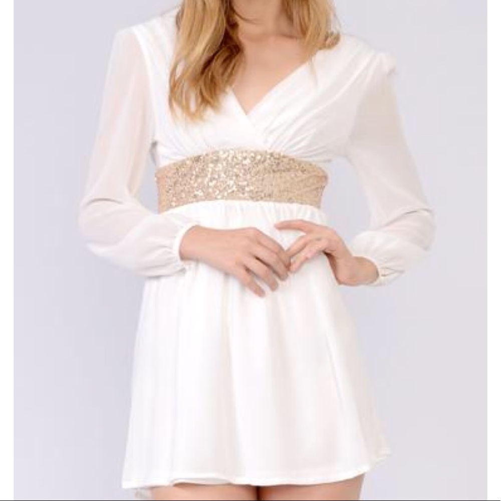 Sleeve Chiffon Dress